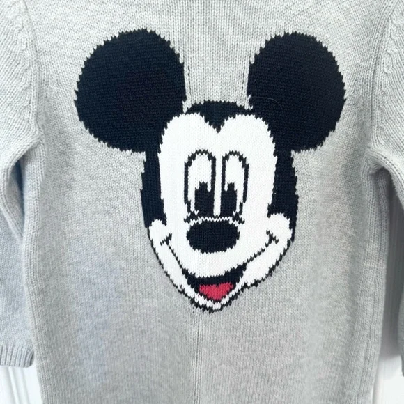 BABY GAP Gray Mickey Mouse Kids Sweater Bodysuit 18-24 months - Picture 2 of 6